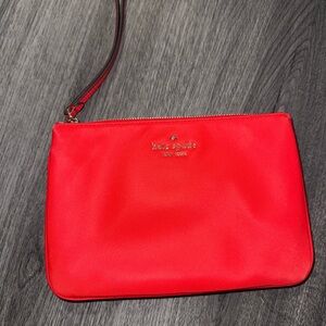 Kate Spade Vibrant Red Leather Wristlet